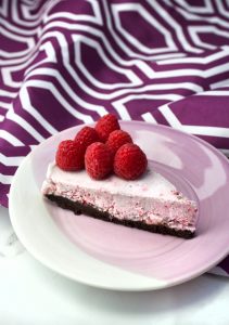 Raspberry Ice Cream Cake with Brownie Crust {gluten free}