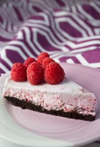 Raspberry Ice Cream Cake with Brownie Crust {gluten free}