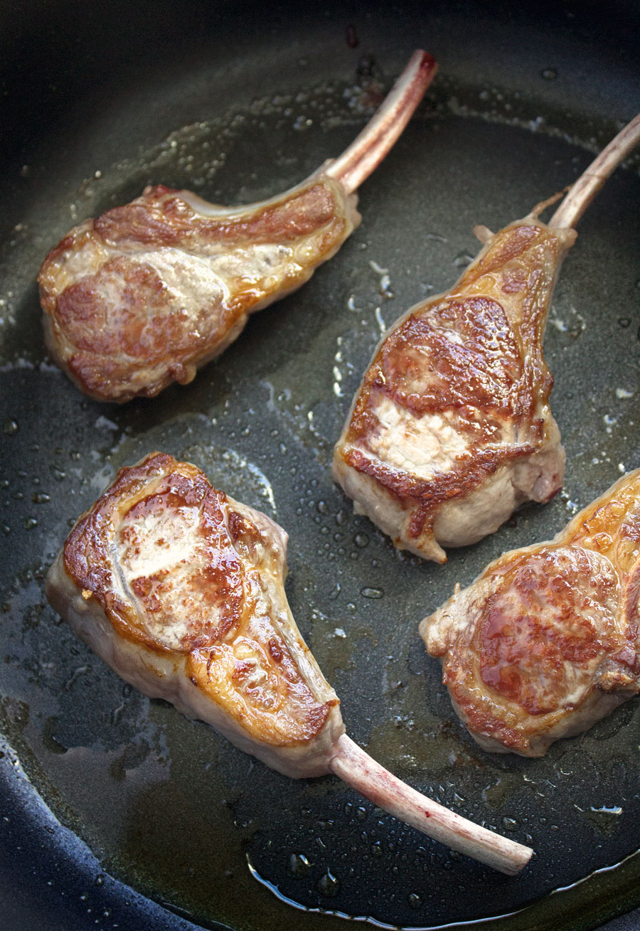 Pomegranate Braised Lamb with Lemony Chickpea Puree