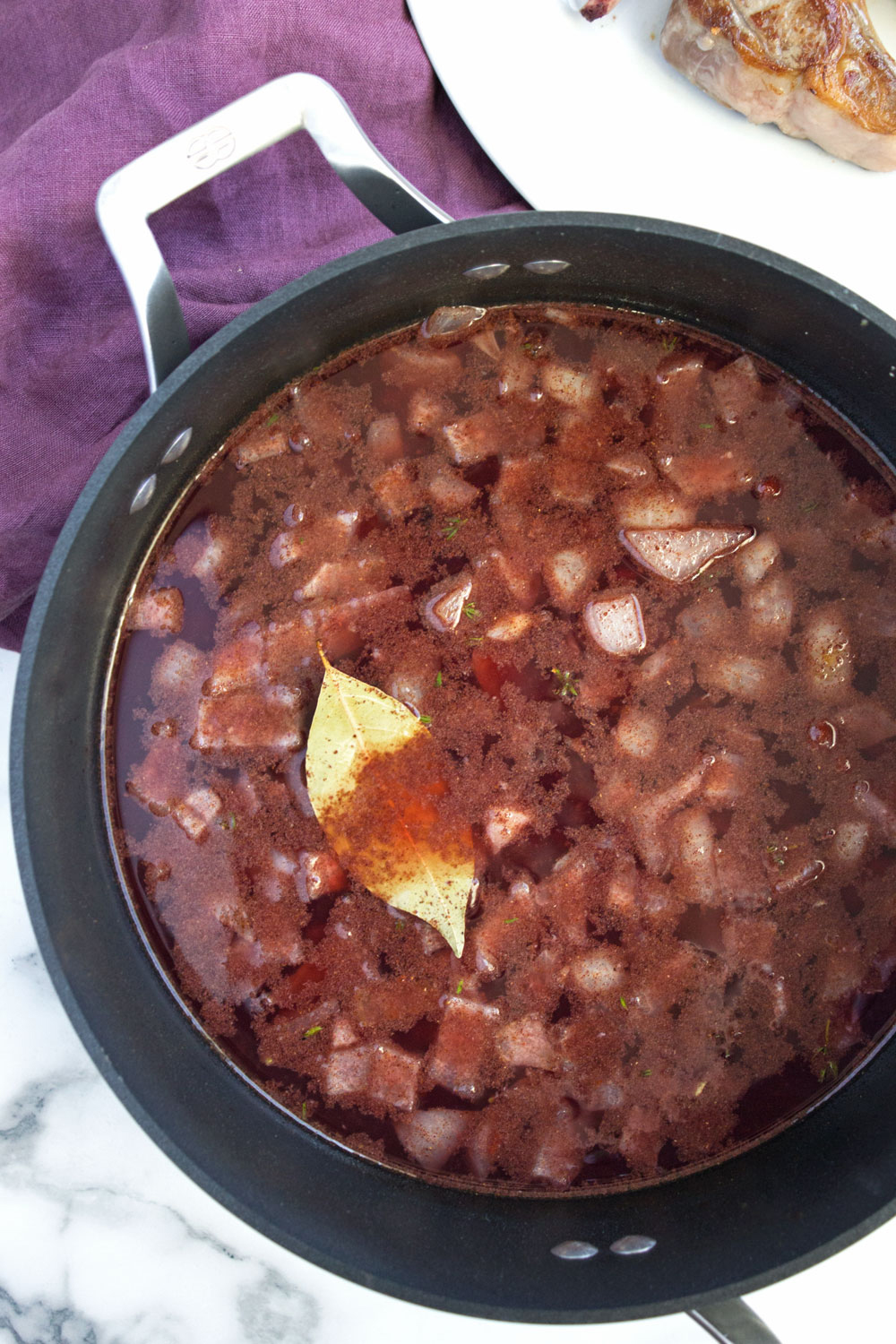 Pomegranate Braised Lamb with Lemony Chickpea Puree