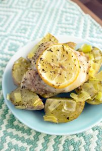 Baked Lemon Chicken Thighs and Potatoes