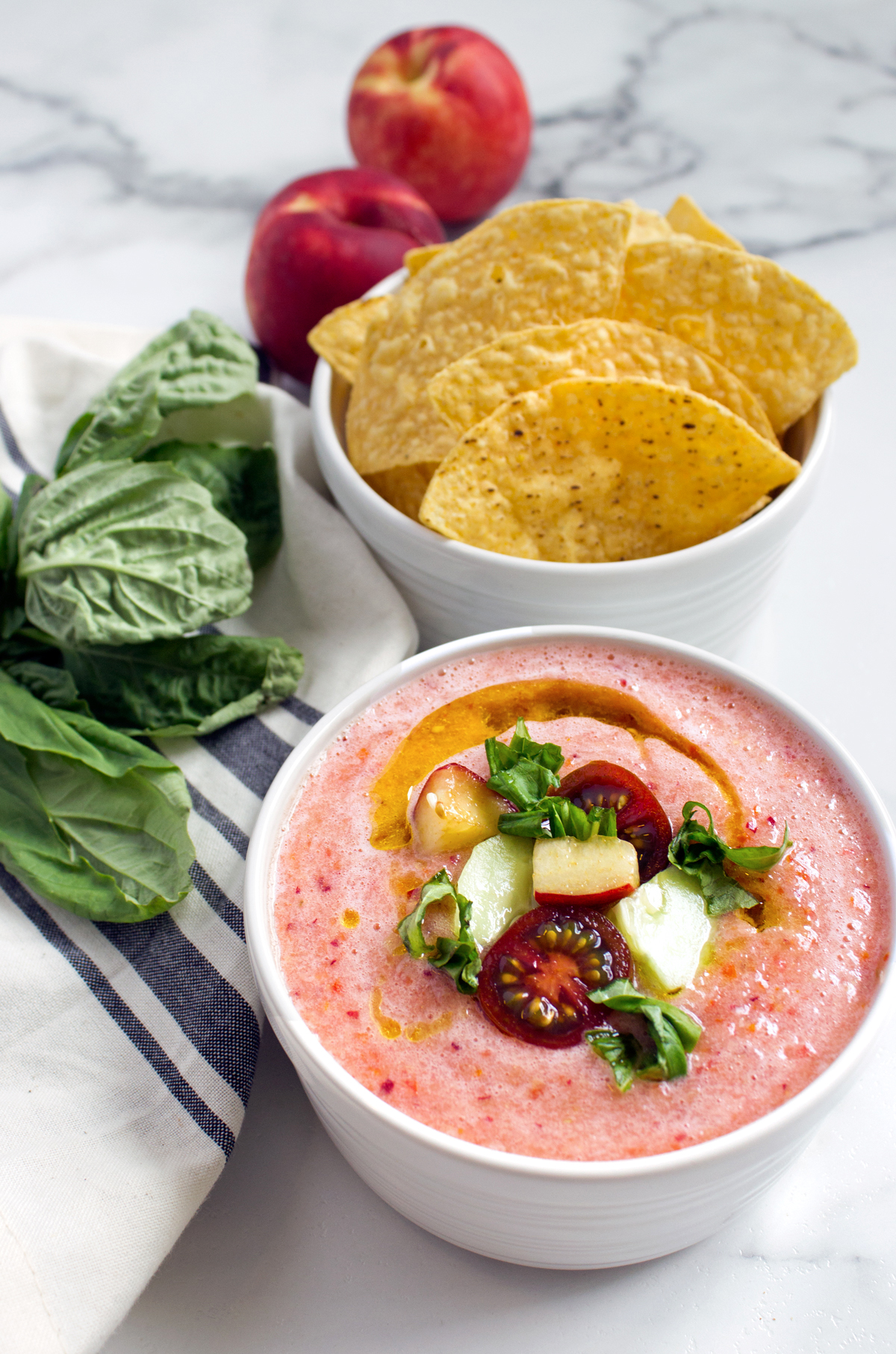 ROASTED PEACH AND TOMATO GAZPACHO