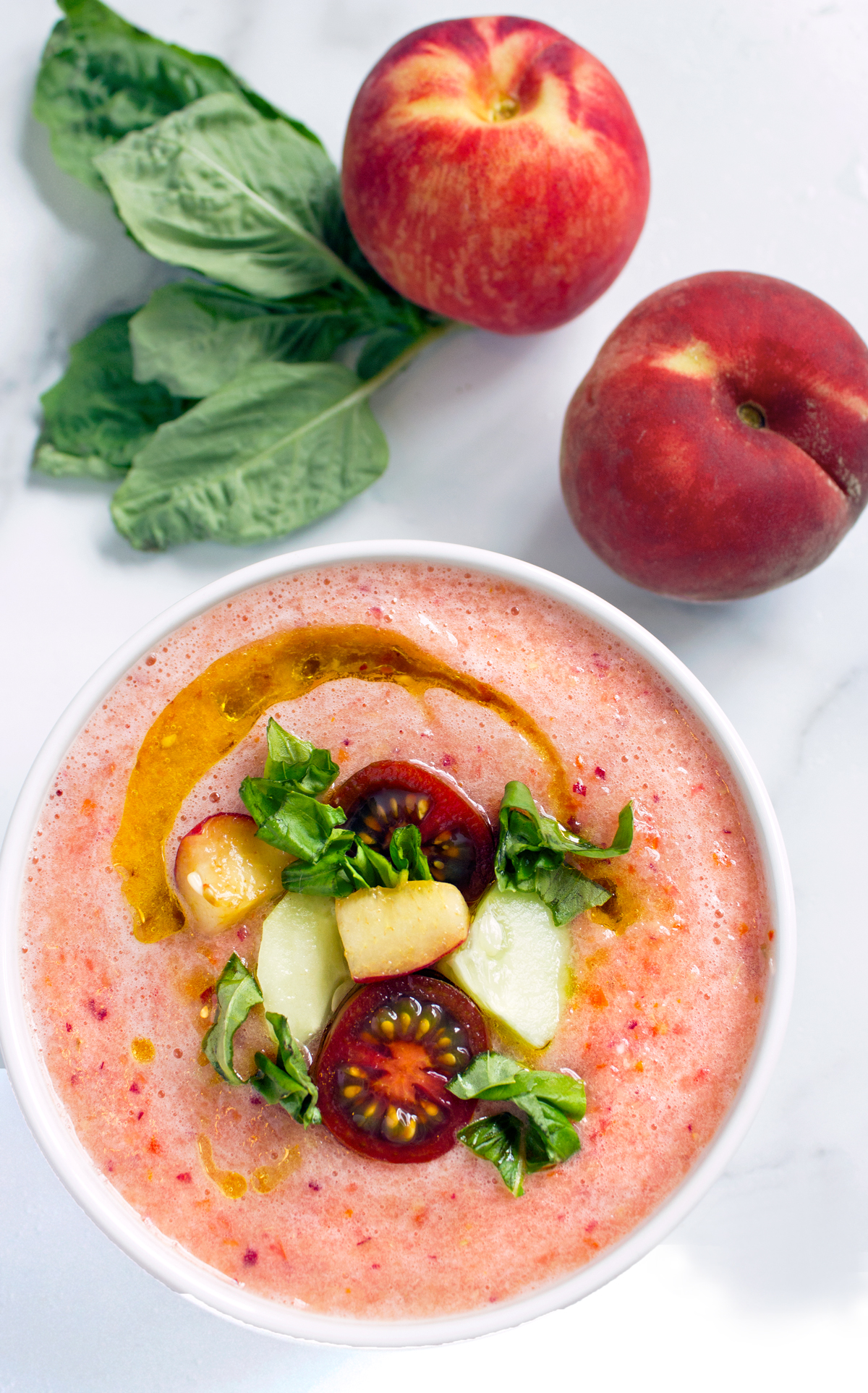 Roasted Peach and Tomato Gazpacho - Lauren Gaskill