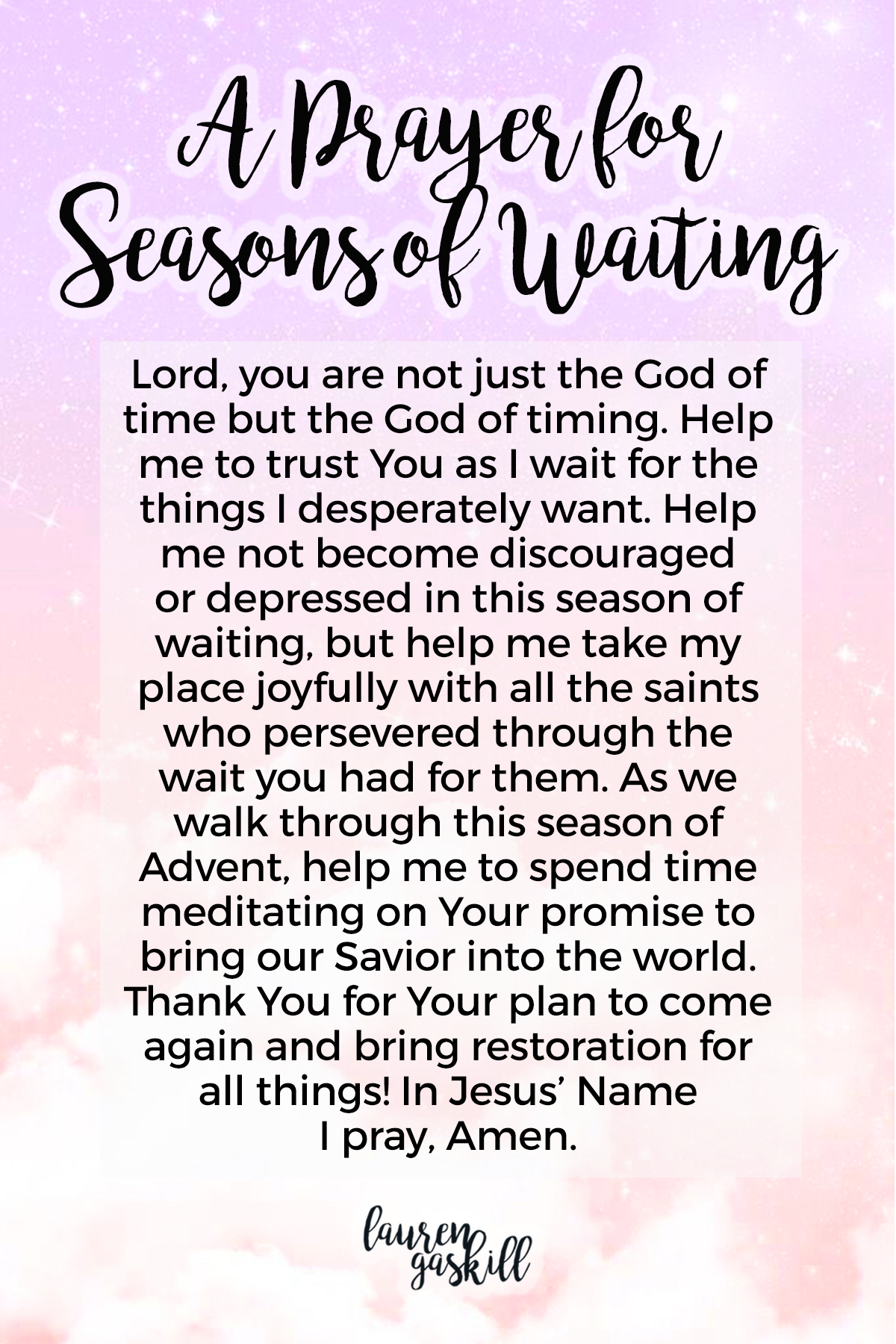 A Prayer for Seasons of Waiting