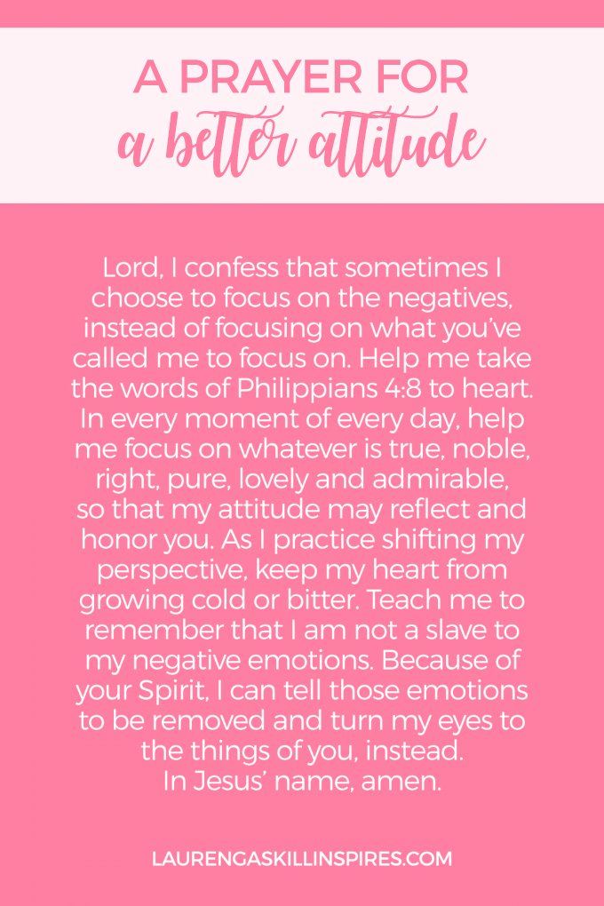 A Prayer for a Better Attitude