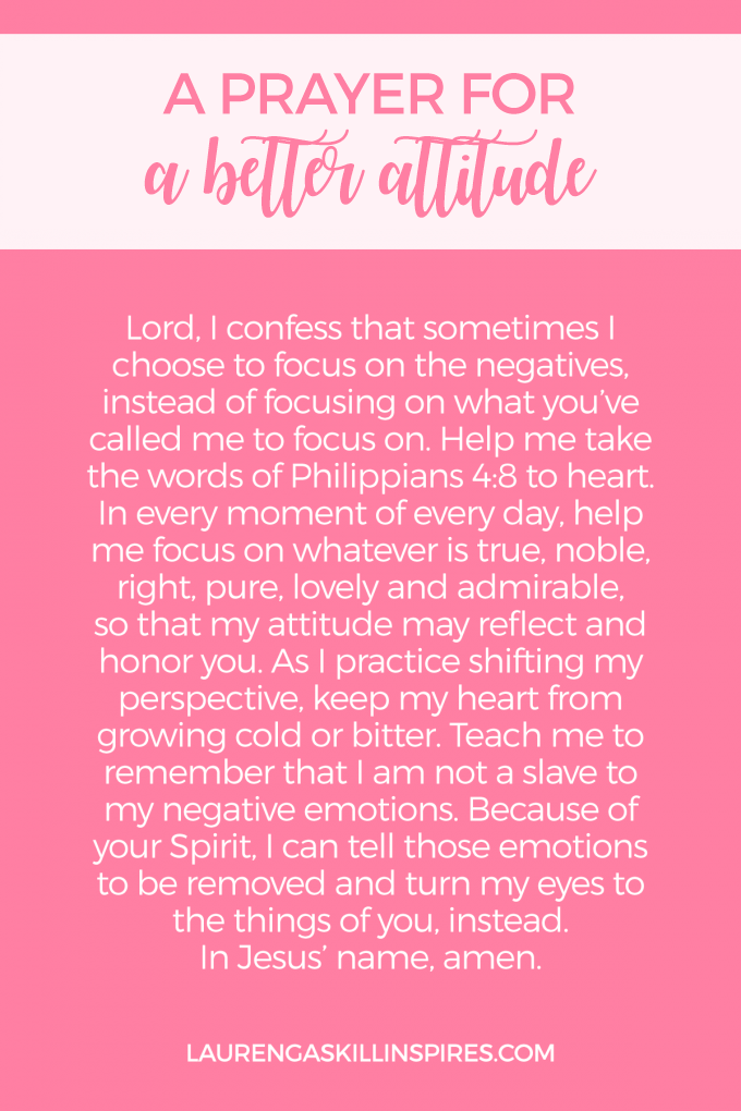 prayer for a positive attitude