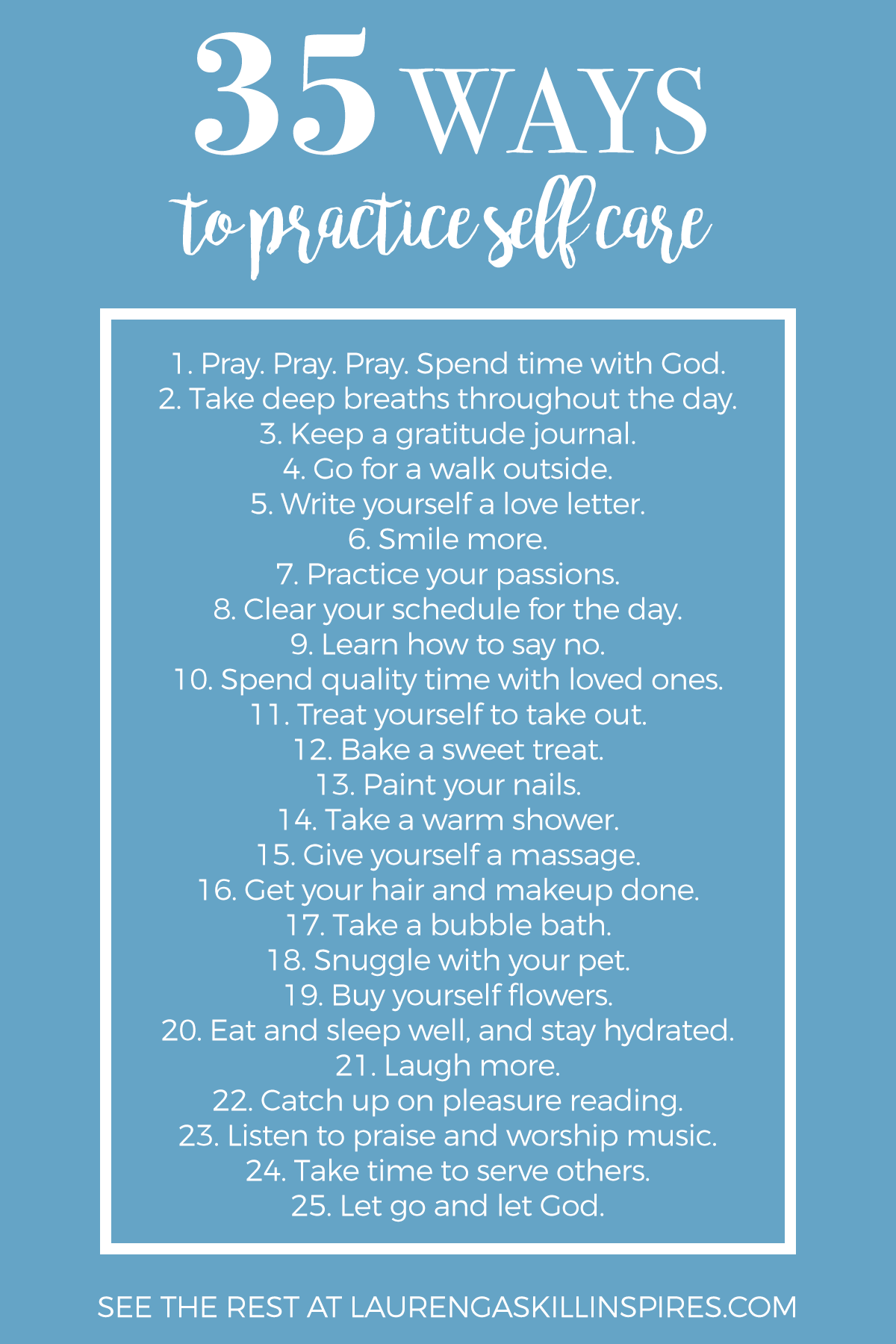 35 Self-Care Ideas #365lovewellproject