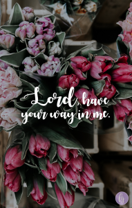 Lord, have your way in me.